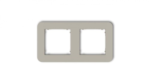 MINI Ramka uniwersalna podwójna zaokrąglona z tworzywa taupe 60MRTZ-2
