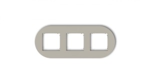 MINI Ramka uniwersalna potrójna okrągła z tworzywa taupe 60MRTO-3