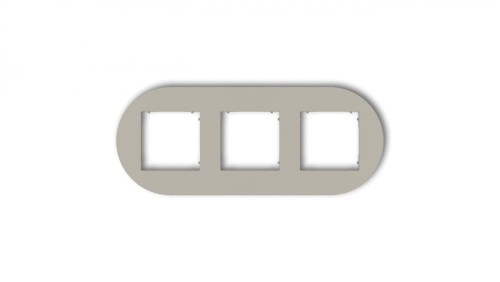 MINI Ramka uniwersalna potrójna okrągła z tworzywa taupe 60MRTO-3