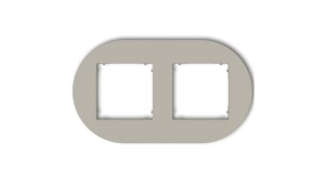 MINI Ramka uniwersalna podwójna okrągła z tworzywa taupe 60MRTO-2
