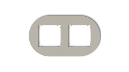 MINI Ramka uniwersalna podwójna okrągła z tworzywa taupe 60MRTO-2