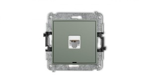 MINI Mechanizm gniazda komputerowego pojedynczego 1xRJ45, kat. 6, 8-stykowy, bez pola opisowego szałwiowy 61MGKBO-3