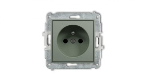 MINI Mechanizm gniazda pojedynczego z uziemieniem 2P+Z (przesłony torów prądowych) szałwiowy 61MGP-1zp