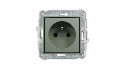 MINI Mechanizm gniazda pojedynczego z uziemieniem 2P+Z (przesłony torów prądowych) szałwiowy 61MGP-1zp
