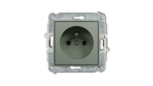 MINI Mechanizm gniazda pojedynczego z uziemieniem 2P+Z (bez przesłon torów prądowych) szałwiowy 61MGP-1z