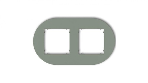 MINI Ramka uniwersalna podwójna okrągła z tworzywa szałwiowy 61MRTO-2