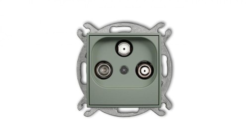 MINI Mechanizm gniazda abonenckiego 2 wyjścia SAT + TV szałwiowy 61MGSN