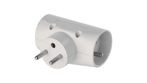 Rozgałęźnik wtyczkowy 2x2P+Z +1xEuro biały P0023N