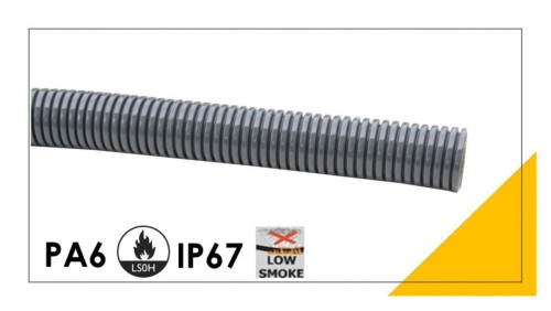 Peszel poliamidowy PA6-S bezhalogenowy 6,7mm/10mm DN 7,5 szary 801.207.0 /50m/
