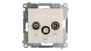 Simon 54 Gniazdo antenowe RD/TV/SAT przelotowe kremowe DASP.01/41