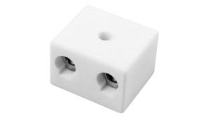 Złączka gwintowa porcelanowa 16mm 2-tory biała z 1 otworem montażowym CPO-30A-2P 80732516