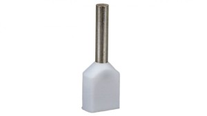 Końcówka tulejkowa izolowana TID 2x0,5mm2/8mm biała cynowana TID2x0,5L8 /100szt./