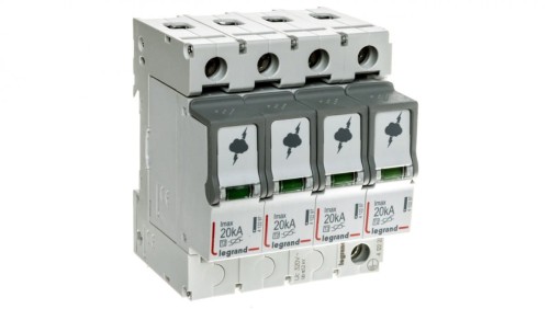 Ogranicznik przepięć Typ T2 4P 20kA 1,2kV ON 300 TT, TN (TNC, TNS) 412223