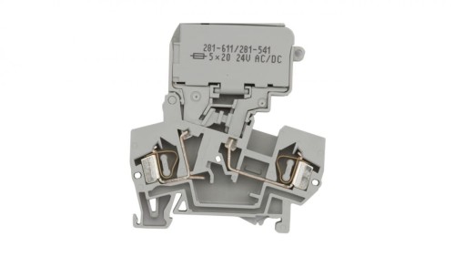 Złączka bezpiecznikowa 4mm2 szara 10A 5x 20mm 281-611/281-541