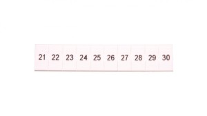 Oznacznik do złącz szynowych, opisówka ZB 5 numerowana od 21-30 kolor biały /10szt./
