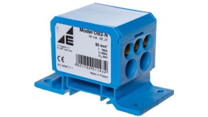 Blok rozdzielczy 2x4-50mm2/2x4-35mm2/3x2,5-25mm2 niebieski montaż płaski i na szyne TH DB2-N 48.20