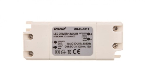 Zasilacz LED 12V DC 12W 1A IP20 OR-ZL-1611