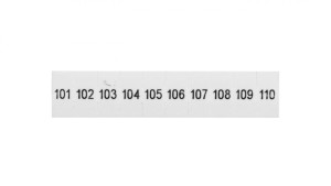 Oznacznik do złącz szynowych, opisówka ZB 5 numerowana od 101-110 kolor biały /10szt./
