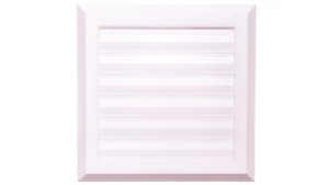Kratka wentylacyjna 130x130mm fi 100mm biała żaluzja+sznurek rozpieracze T38