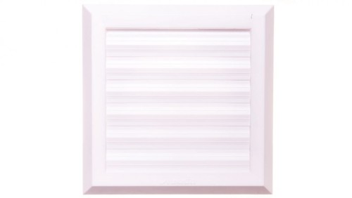 Kratka wentylacyjna 130x130mm fi 100mm biała żaluzja+sznurek rozpieracze T38