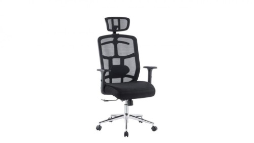 Obrotowy Fotel Biurowy z Wentylowanym Oparciem i Zagłówkiem