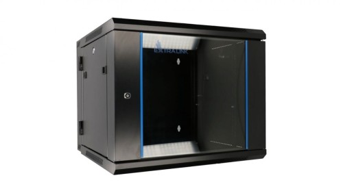 Szafa rack montowana na ścianie, dwusekcyjna Extralink 9U 600x600 AZH Czarna