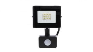 NAŚWIETLACZ LED SMD KASTEL 10W 4000K 800LM IP65 CZARNY CZ. PIR C64-S-LFK-010BL-4K