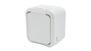 Gniazdo z uziemieniem pojedyncze natynkowe Aqua Pro IP55 białe / 60224