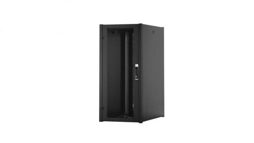 Szafa sieciowa stojąca Hyper Pro 19 26U rack 600x1000, drzwi przód perforacja, czarny, 1000kg DN-51018-P-B