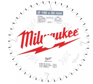 MILWAUKEE PIŁA TARCZOWA 190x30x2,4x40z DREWNO - SZYBKIE CIĘCIE CSB MS
