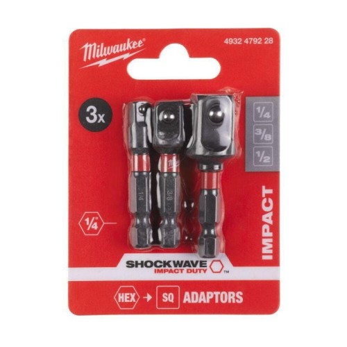 MILWAUKEE ADAPTER DO NASADEK UDAROWYCH ZESTAW 3szt.
