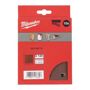 MILWAUKEE PAPIER ŚCIERNY 115mm x 107mm 10 OTWORÓW P120 /10szt.