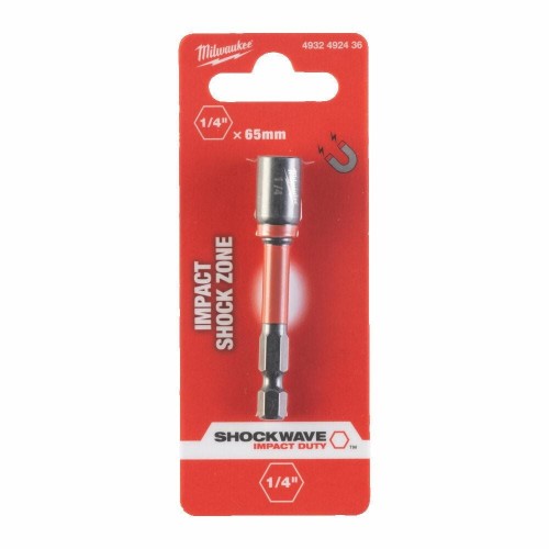 MILWAUKEE KOŃCÓWKA Z NASADKĄ MAGNETYCZNA HEX 1/4" (65mm)