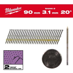 MILWAUKEE GWOŹDZIE PIERŚCIENIOWE 2.8 x 90mm /1750szt. DO M18 FFN21 GALWANIZOWANE