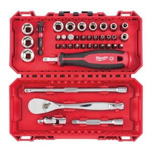 MILWAUKEE ZESTAW NASADEK 1/4" Z GRZECHOTKĄ 38szt.