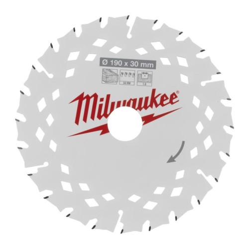 MILWAUKEE PIŁA TARCZOWA 190x30x1,8x24ATB ATB CSB P W - DREWNO - SZYBKIE CIĘCIE