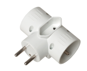 Rozgałęziacz wtyczkowy 2x 2P+Z +1xEURO biały AE-RU0121-00