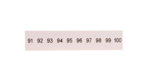 Oznacznik do złącz szynowych, opisówka ZB 5 numerowana od 91-100 kolor biały /10szt./