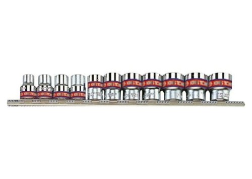 KING TONY ZESTAW NASADEK 1/4" 11cz. KRÓTKIE 12-kąt. 5/32" - 1/2", SZYNA