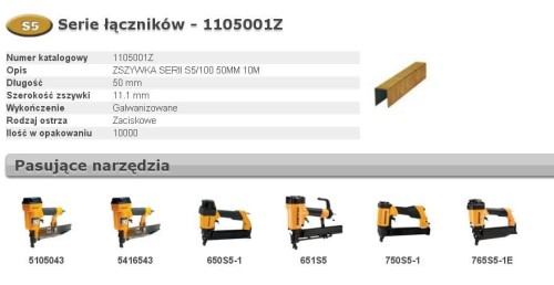 BOSTITCH ZSZYWKI S5 50mm 10 000 szt.