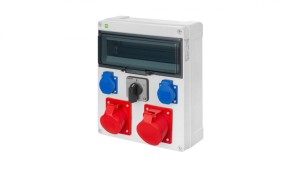 RS rozdzielnica siłowa 13-modułów wyłącznik 0/1 2X2P+Z, 3P+N+Z 16A, 3P+N+Z 32A natynkowa IP44 6210-16