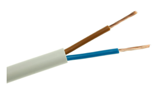 Przewód mieszkaniowy H03VV-F (OMY) 2x0,5 biały 300/300V /25m/