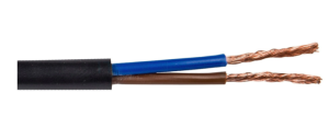 Przewód mieszkaniowy H03VV-F (OMY) 2x0,75 czarny 300/300V /25m/