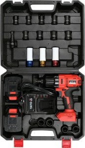 YATO KLUCZ UDAROWY 18V LI-ION 1/2" 2x3,0Ah ZESTAW 21el.