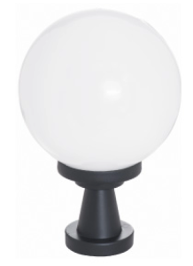 Oprawa ogrodowa E27 TOWER niska h 150mm kula fi 200mm biała 1302.101B