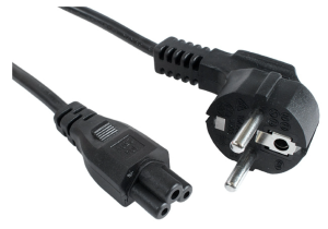 Kabel zasilający LAPTOP (MIKI) IEC 7/7 - IEC 320 C5 1.8m VDE czarny CA-C5CA-11CC-0018-BK