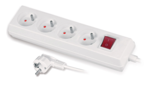 Przedłużacz z wyłącznikiem 4-gniazda z/u 10A 5m /OMY 3x1/ biały PS-470WS