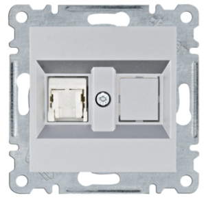 Lumina Gniazdo komputerowe pojedyncze RJ45 kat.5e UTP srebrne WL2112