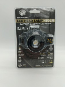 LATARKA LED HEAD LAMP CZOŁOWA  450LM POWER BANK 2400mAh PREMIUM /INDIAN PROFESSIONAL