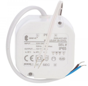 Zasilacz LED 12V DC 20W 1,66A IP65 /z zabezpieczeniami/ ZLDP 20-12YCL 19712-9037